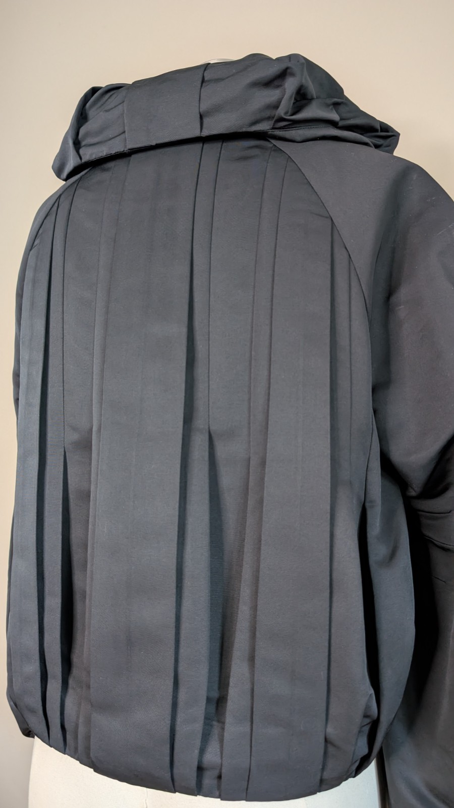 SoCa by St John Black Sculptural Funnel Neck Jacket Y2K Avant Garde Quiet Luxury