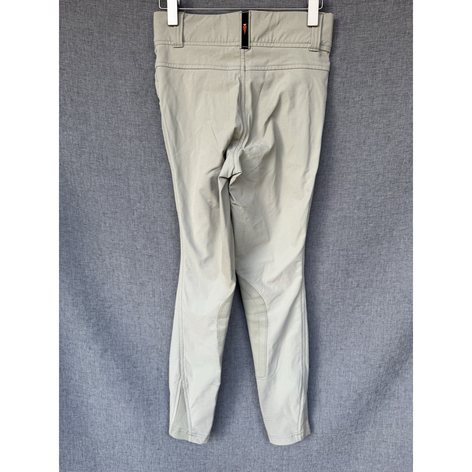 Kerrits – Stone beige nylon riding pants faux leather patches Girls M