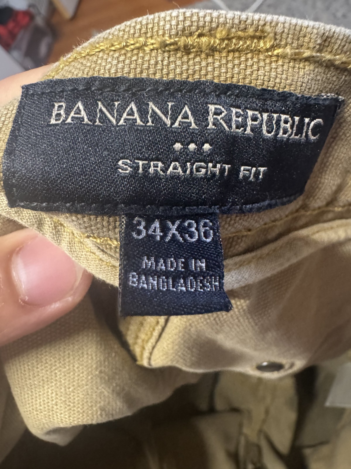 Banana Republic Carpenter Pants Men 34×36 Khaki Tan Double Knee Straight Utility