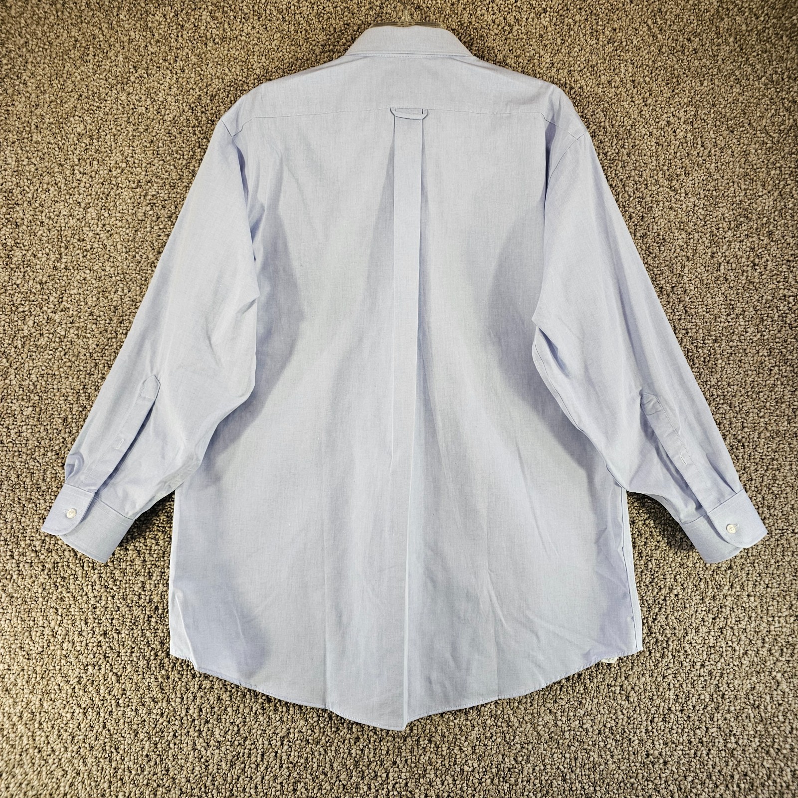 Stafford Pinpoint Oxford Shirt Mens Sz L Long Sleeve Button Down Pocket Blue NEW
