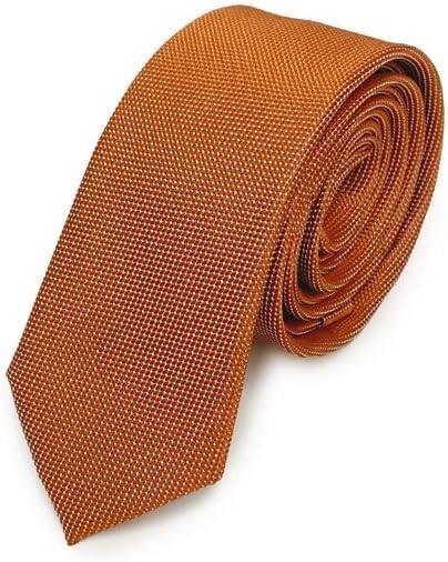 Men’s Copper Mini Dotted Slim Tie Woven Necktie for Business & Weddings