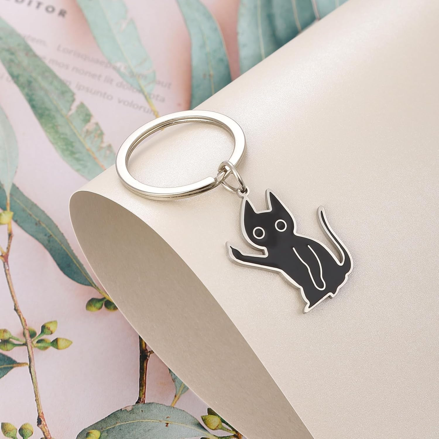 Cat Key Chain, Cute Keychain for Women Cool Stuff Decor Cat Keychain Gifts for C