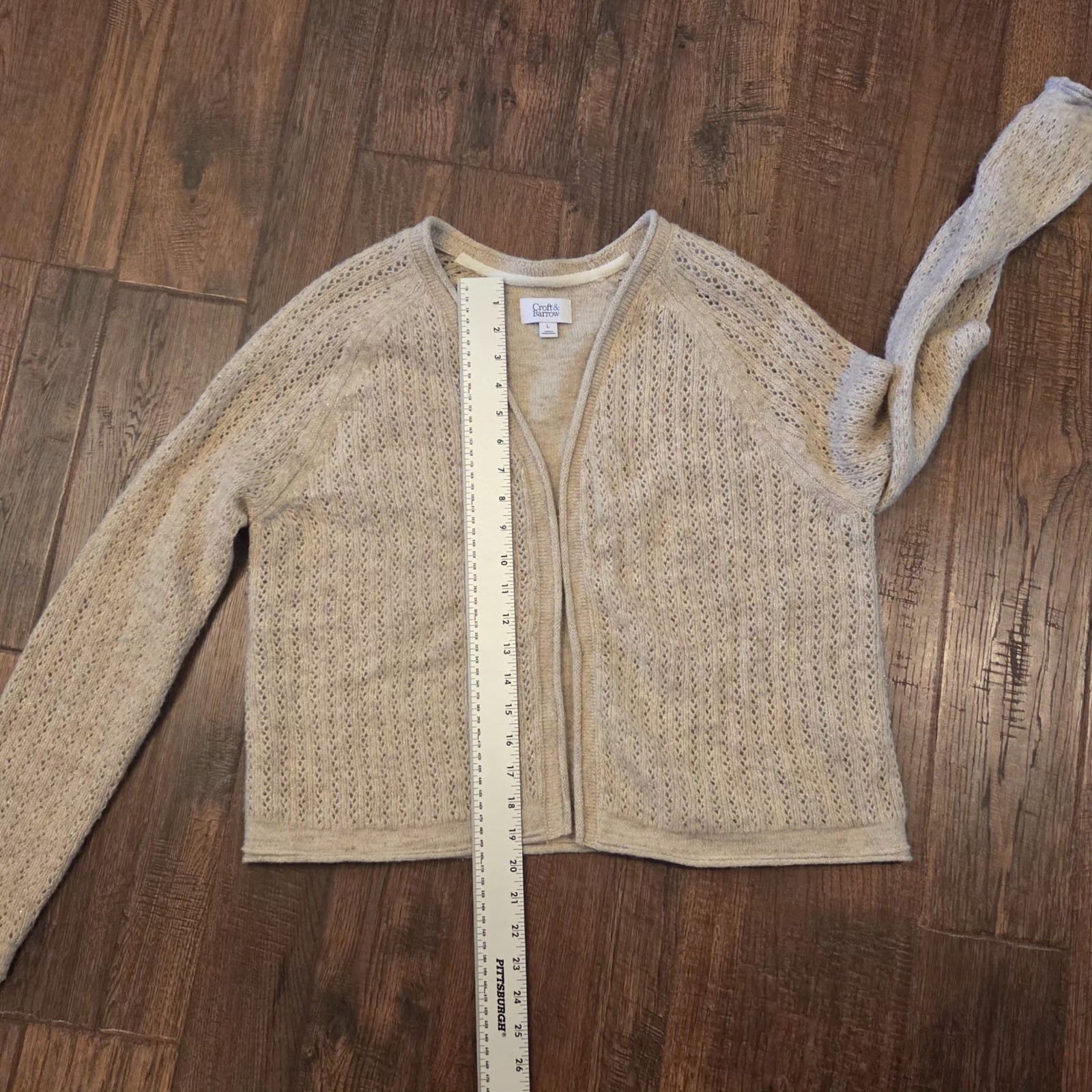 Croft And Barrow Cropped Cardigan With Sparkle Womens L All Seasons NWOT