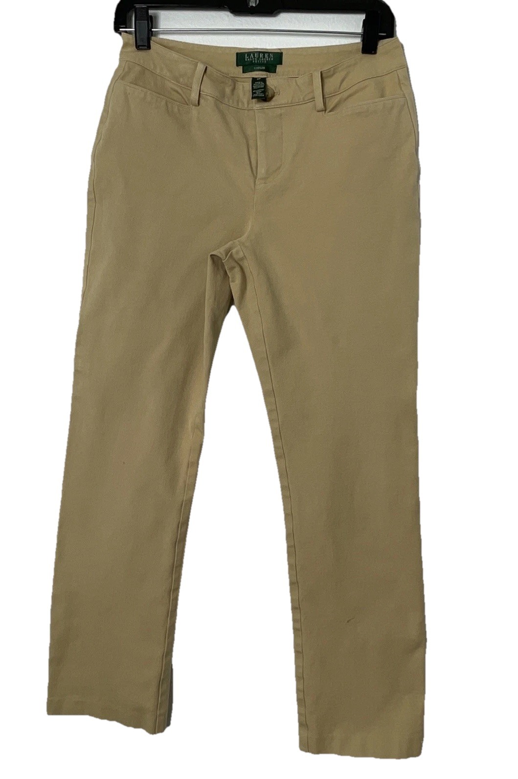 Lauren Ralph Lauren Caitlin Tan Chino Pants Womens 2P Y2K Preppy Trouser