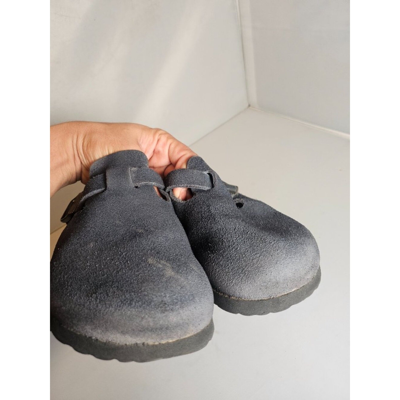 Birkenstock Boston Navy blue Suede Leather 36