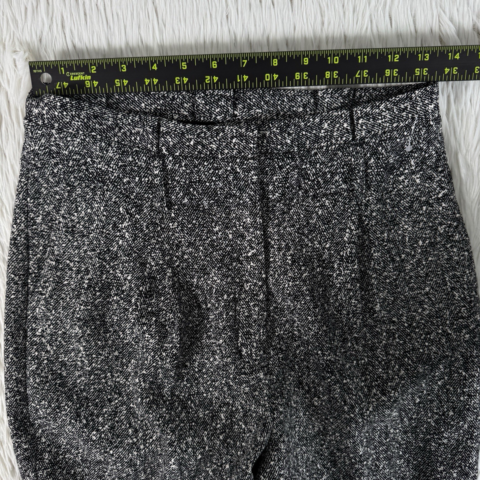 Express Black Salt & Pepper Pattern Super High-Rise Ankle Dress Pants Women’s 8L