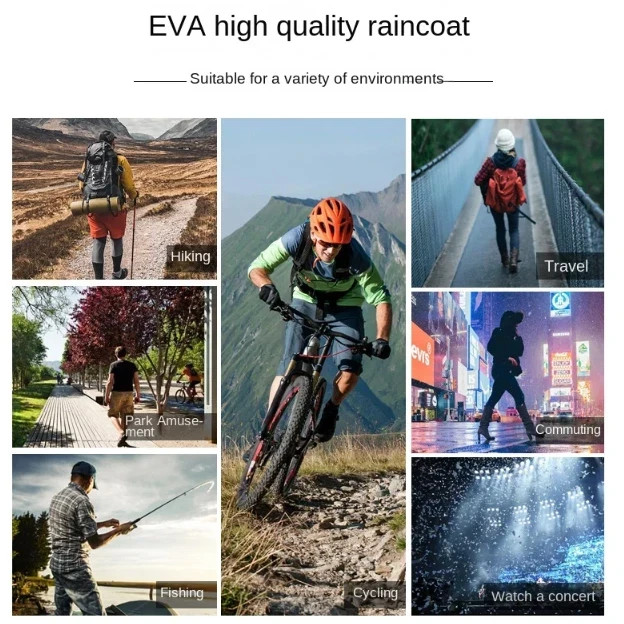 Men Black Waterproof Long Raincoat Hooded Trench Jacket Outdoor Hiking Rain Coat