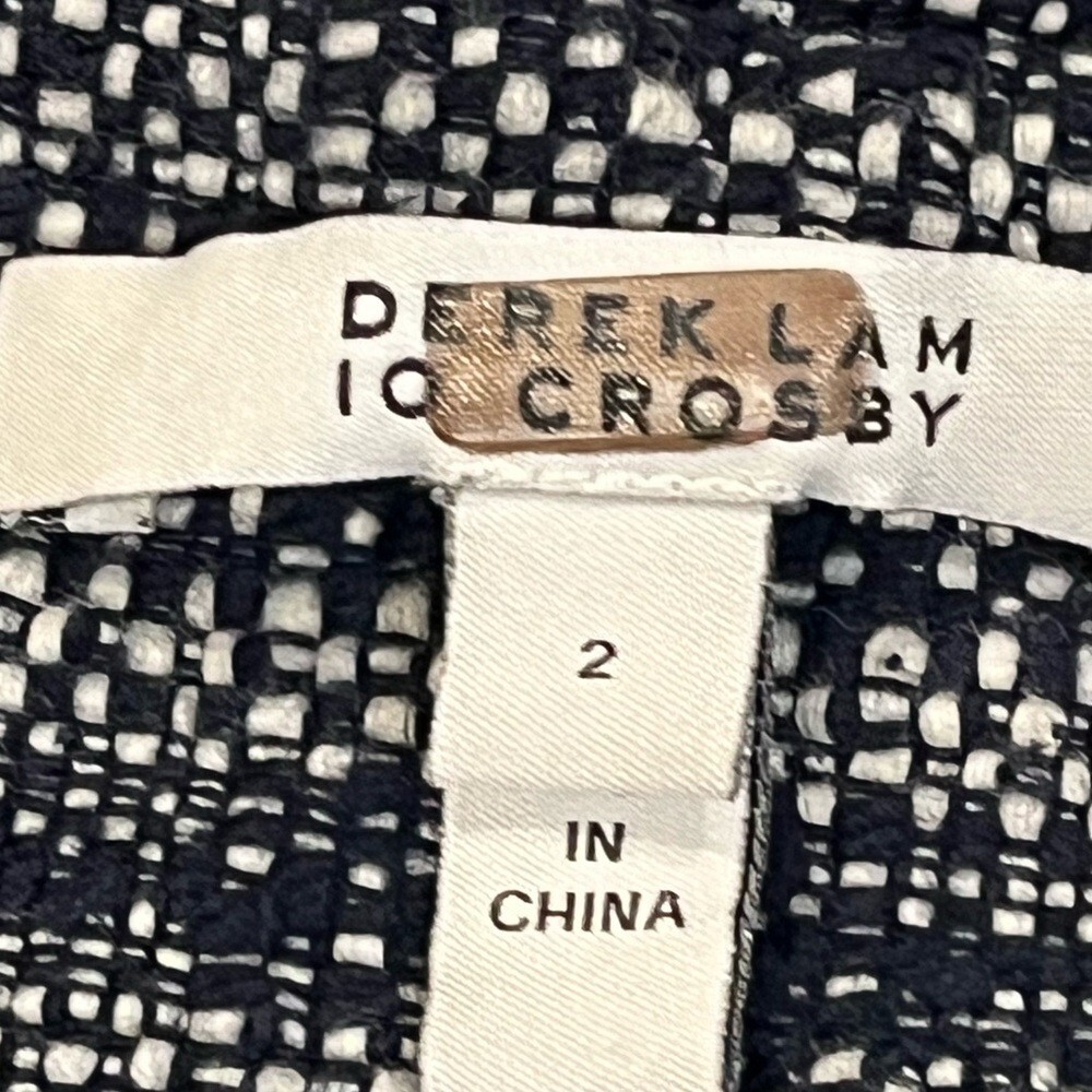 Derek Lam Blue Gray Tweed Size 2 Button Accent Sleeveless Womens Designer Dress