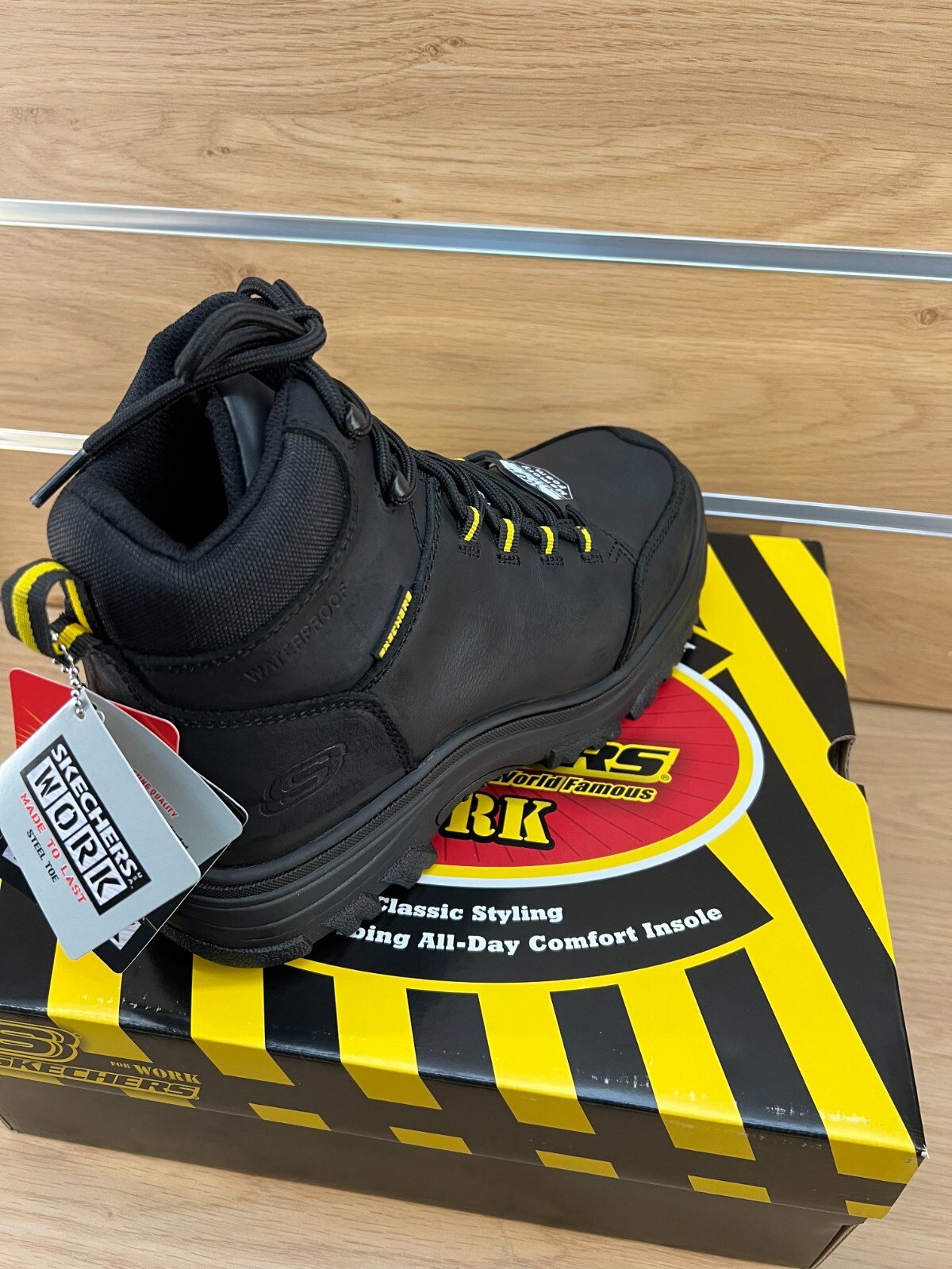 Men’s SKECHERS Work Burgin Benafick Steel Toe Work Boot Wide, (reg $124.95)
