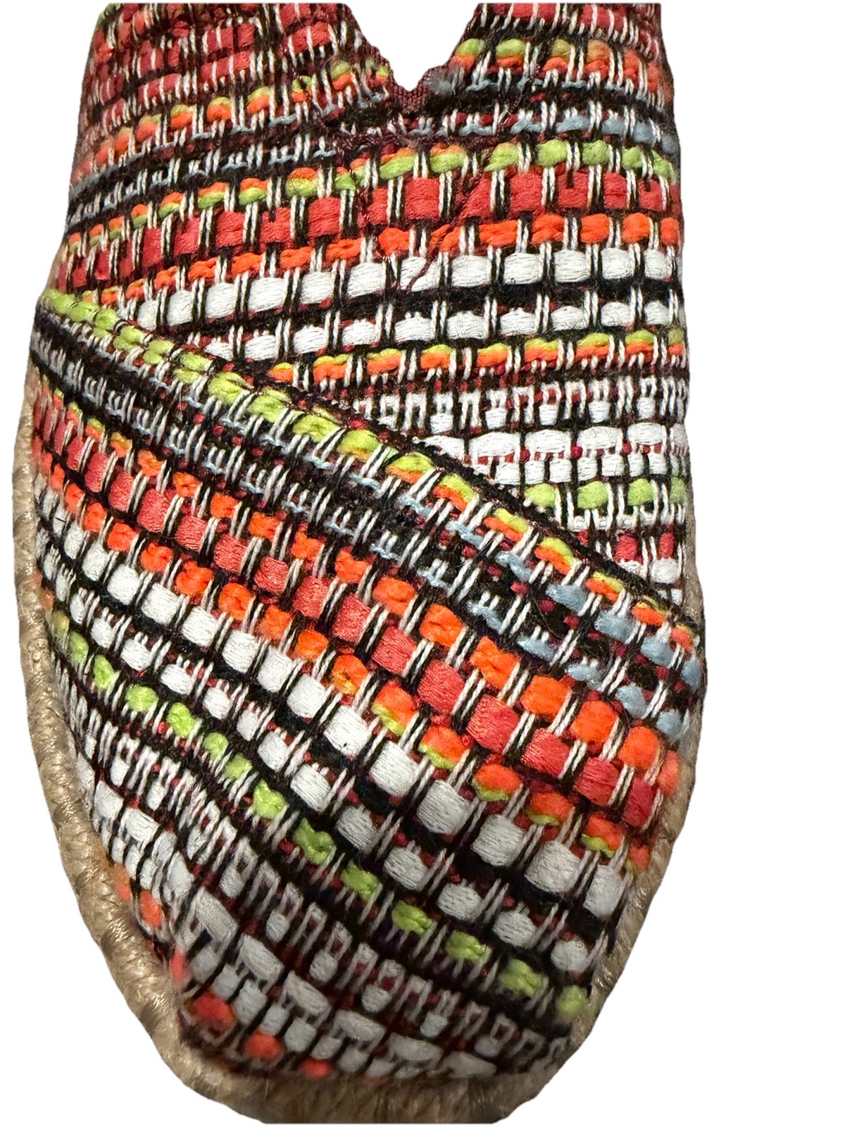TOMS Women’s Slip-On Flat Multicolor Woven Striped Closed Toe US 6.5