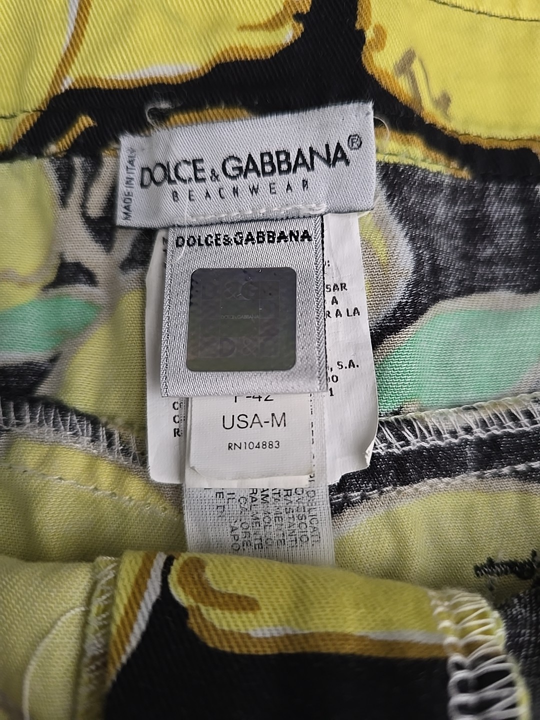 Dolce & Gabbana Beachwear Lemon Print Mini Skirt Size M Made In Italy Authentic