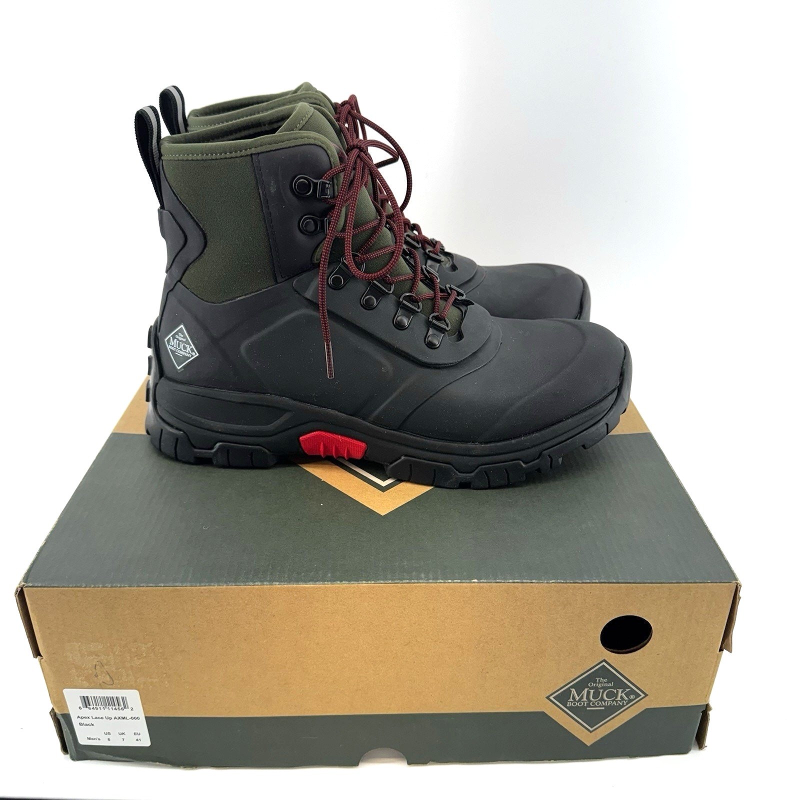 Muck Boots Originals Men’s Apex Lace Up Boots 3MM Neoprene Black Mens Size 14