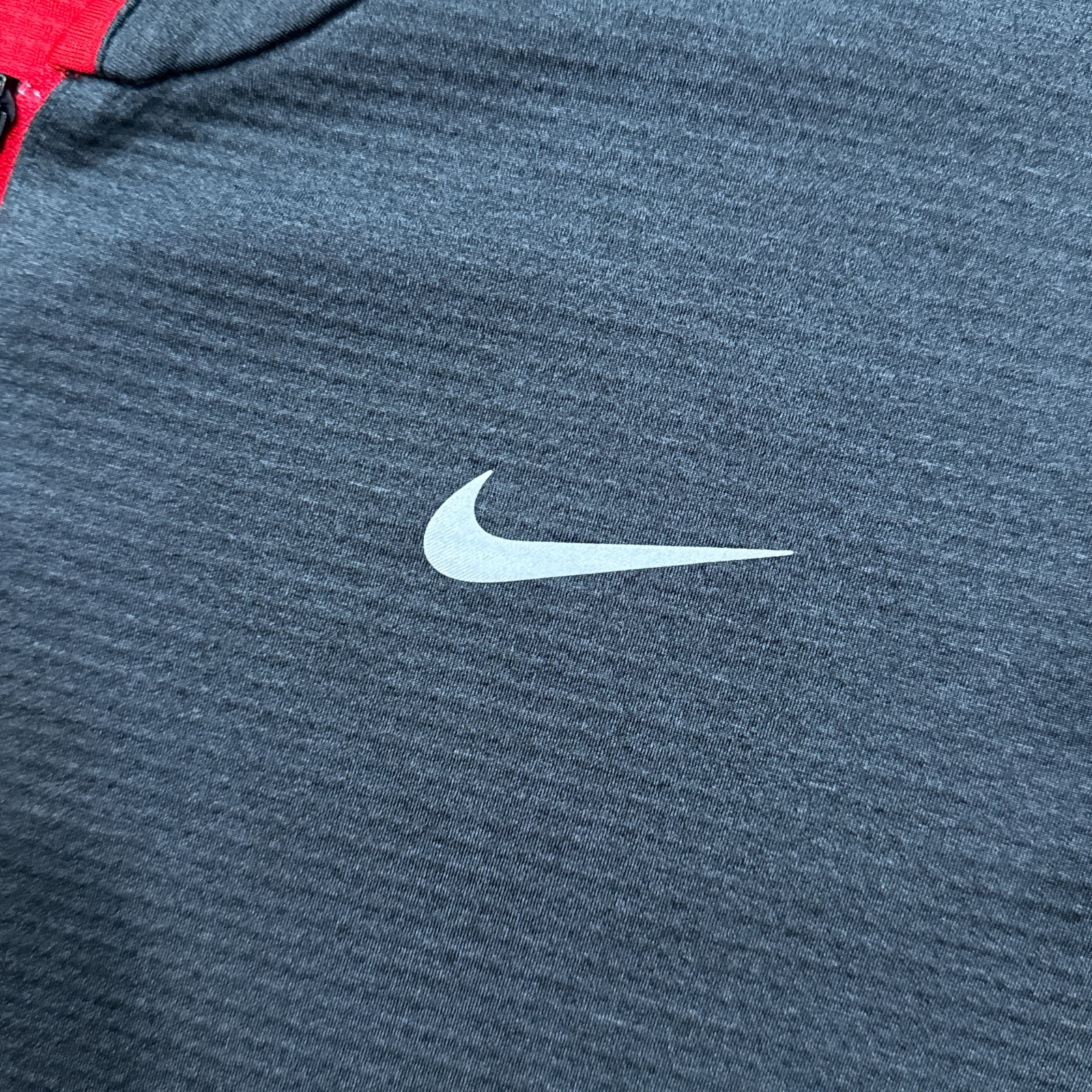 Nike Pullover Mens L Charcoal Gray Textured Tiger Woods Quarter Zip Golf Sweater