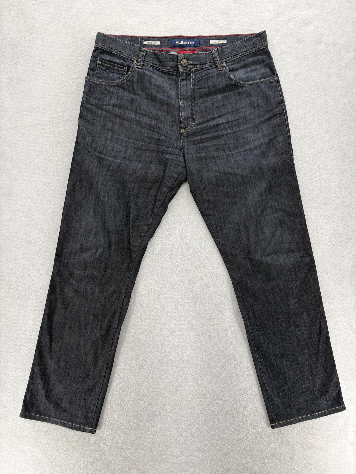 Alberto Stone Modern Fit Jeans Mens 36×32 Blue Dark Wash Regular Stretch Denim