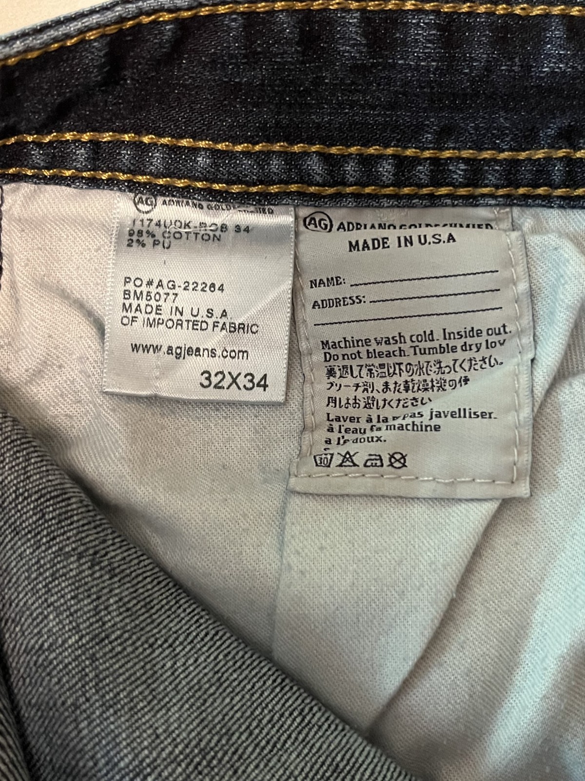 AG Adriano Goldschmied Mens Jean The Graduate Tailored Leg Size 32×34