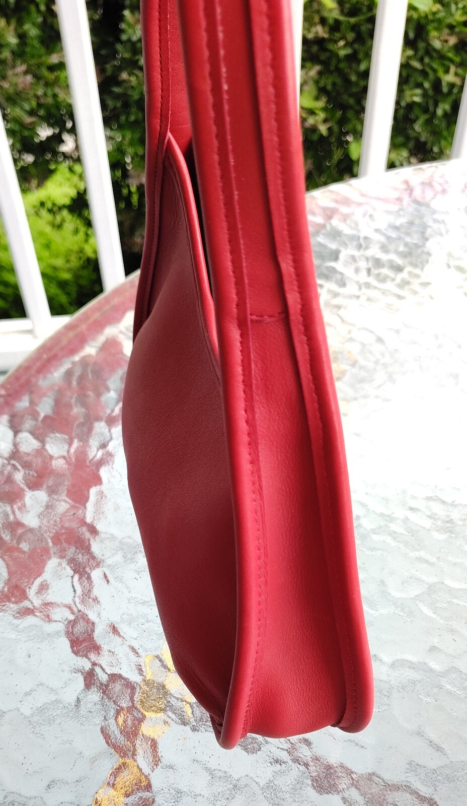 Coach RARE MINI 9027 Cherry Red Leather Ergo Shoulder Bag