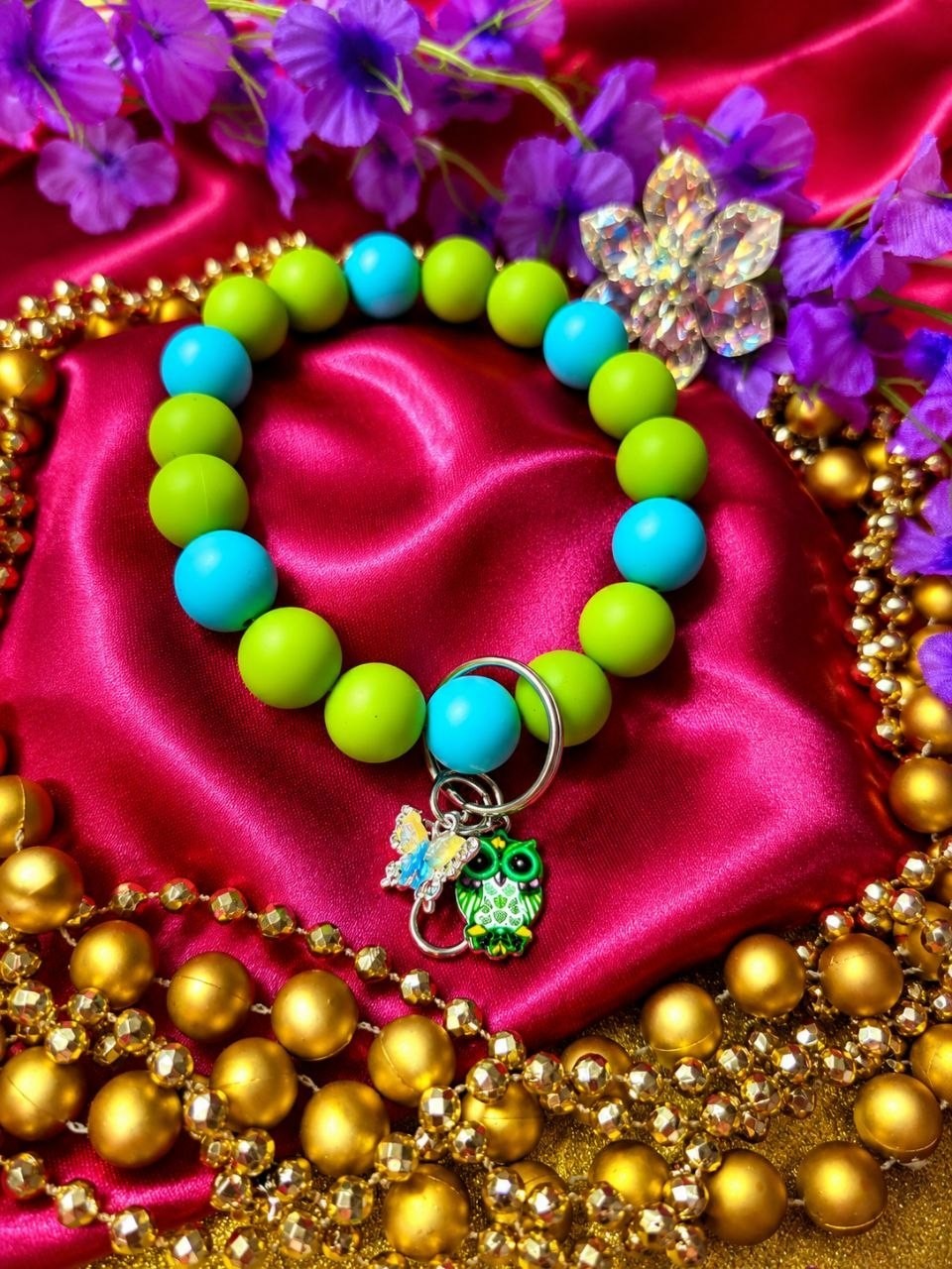 Handmade Silicone Beaded Keychain Wristlets – Choose Your Style