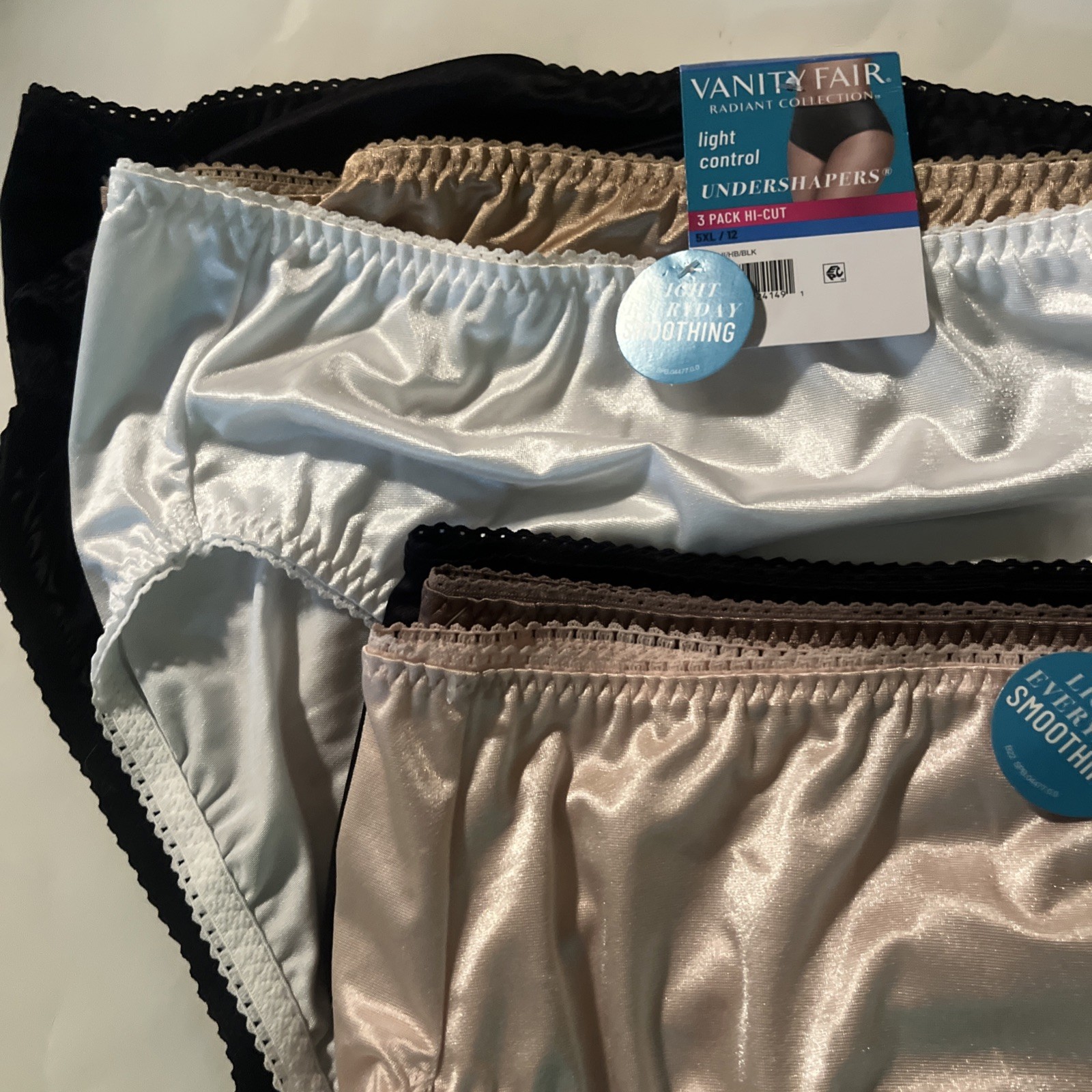 Vanity Fair Undershapers Hi Cut Size 5XL 12 NWT 6 Pack 3448301 WhHBBLK