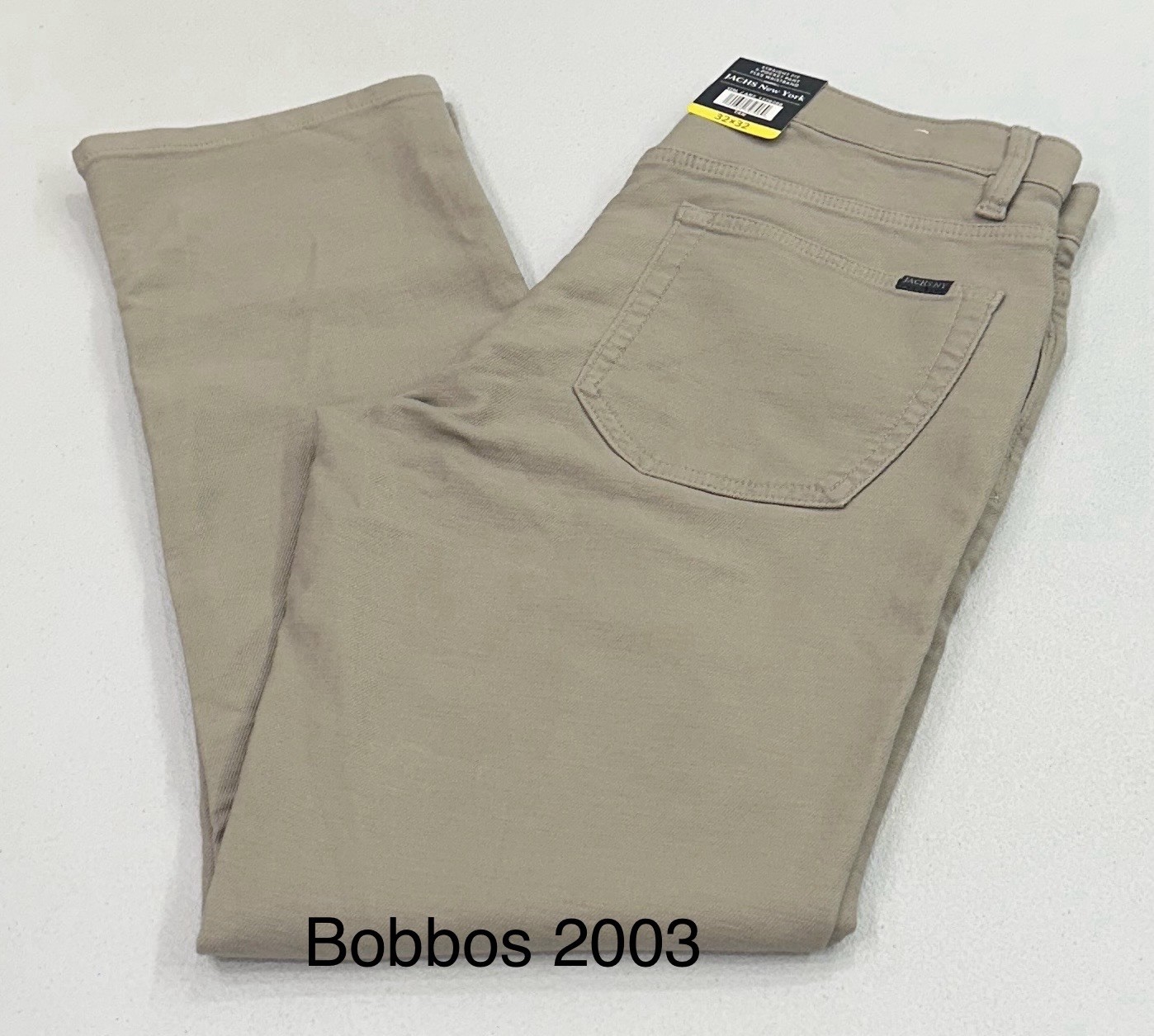 Jachs New York Men’s Straight Fit Flex Waistband 5-Pocket Pants, Tan, Size 32X32