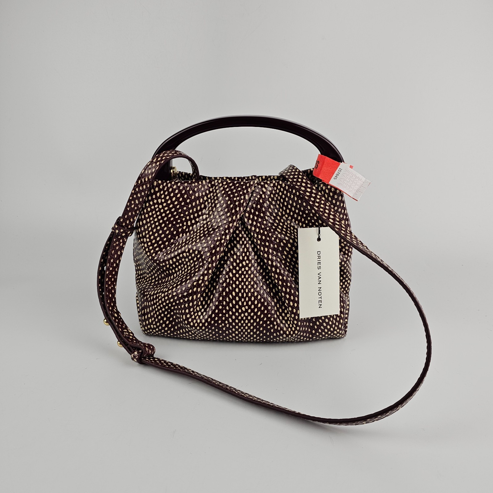 DRIES VAN NOTEN Bordeaux Top Handle Bag New & Authentic