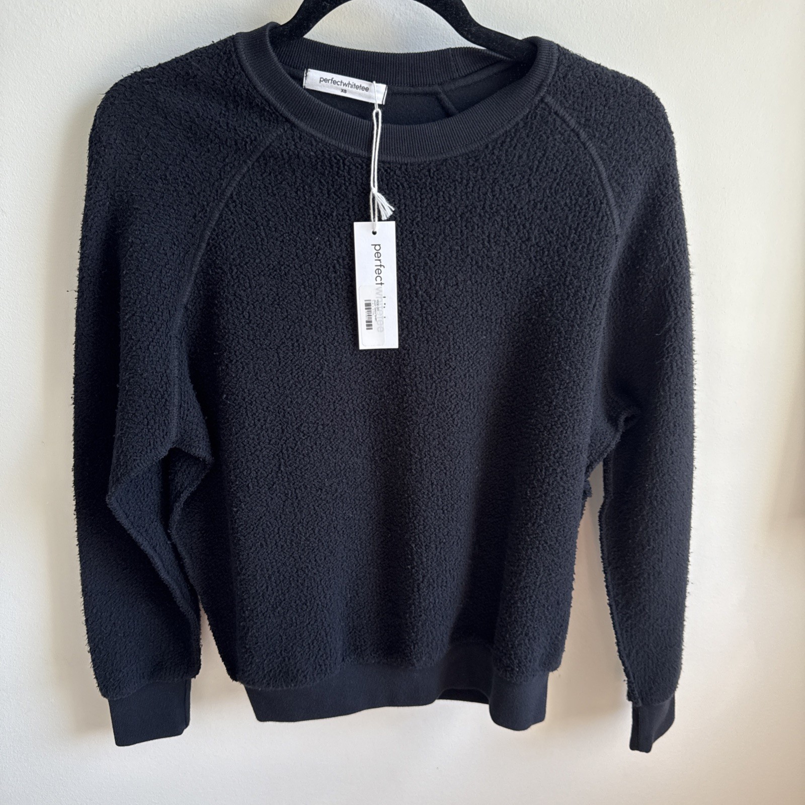 Perfect White Tee Ziggy Sweatshirt XS Black NWT 100% Cotton