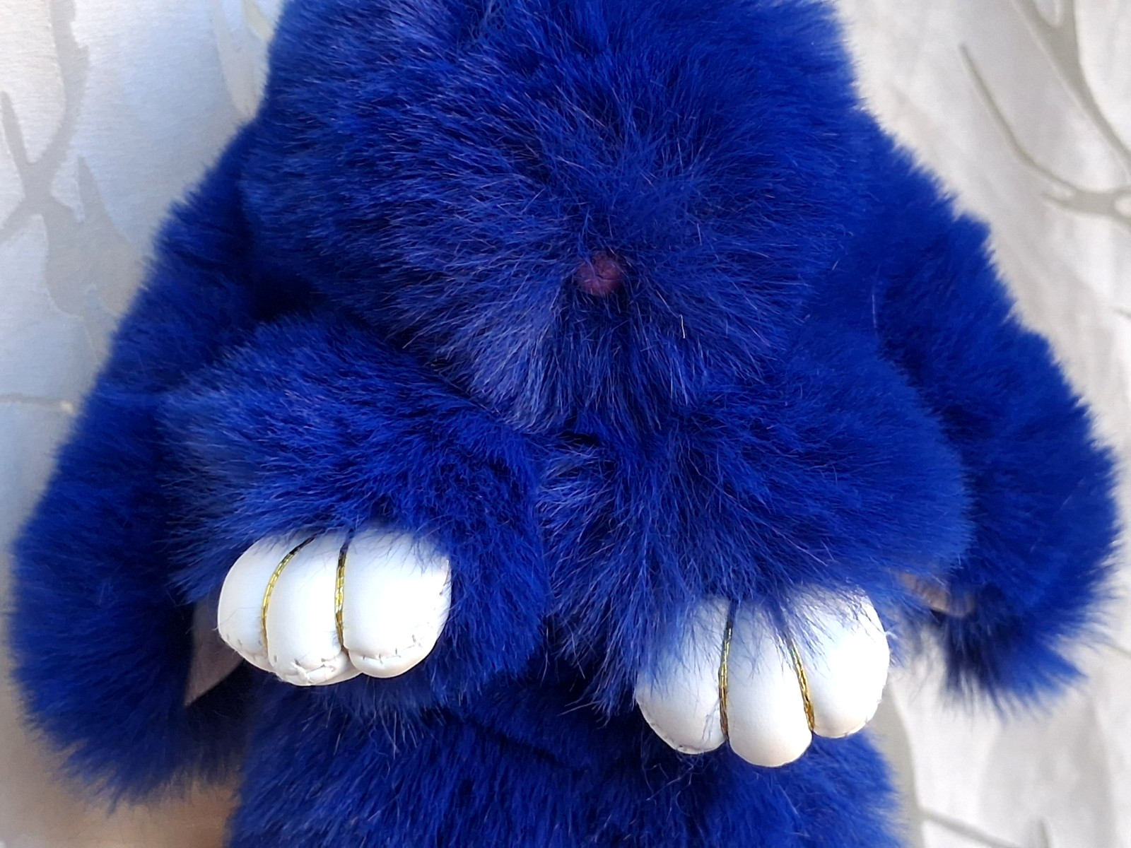 LFPU Blue Bunny Keychain Soft Fur Bag Charm Pendant Inspired By Bunny Lulu, NEW