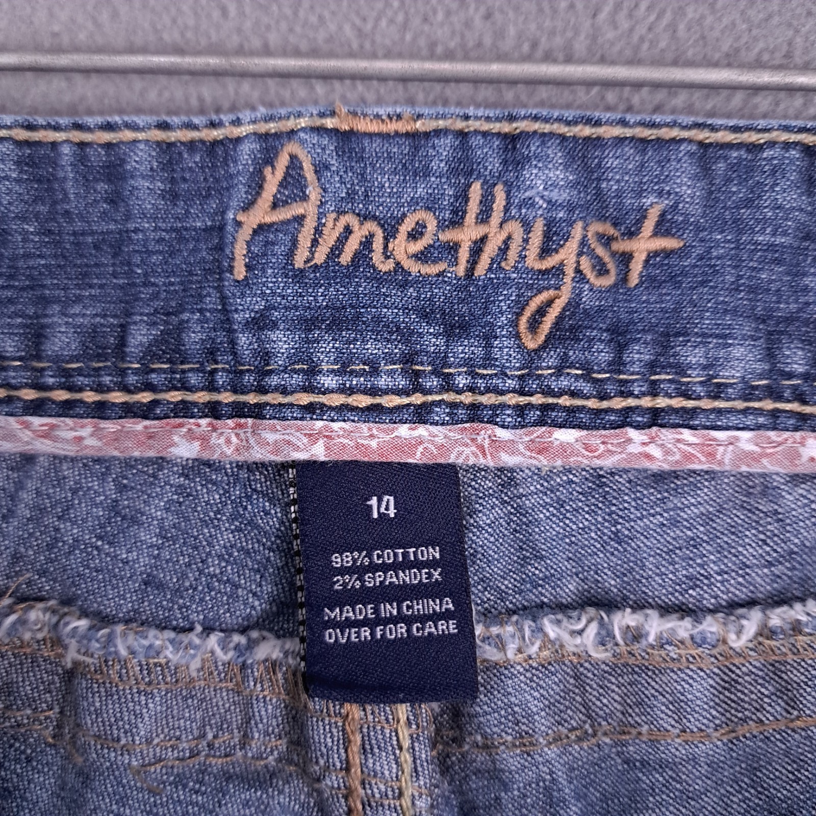 Amethyst Jeans Womens 14 Blue Denim Low Rise Bootcut Distressed Stretch Grunge