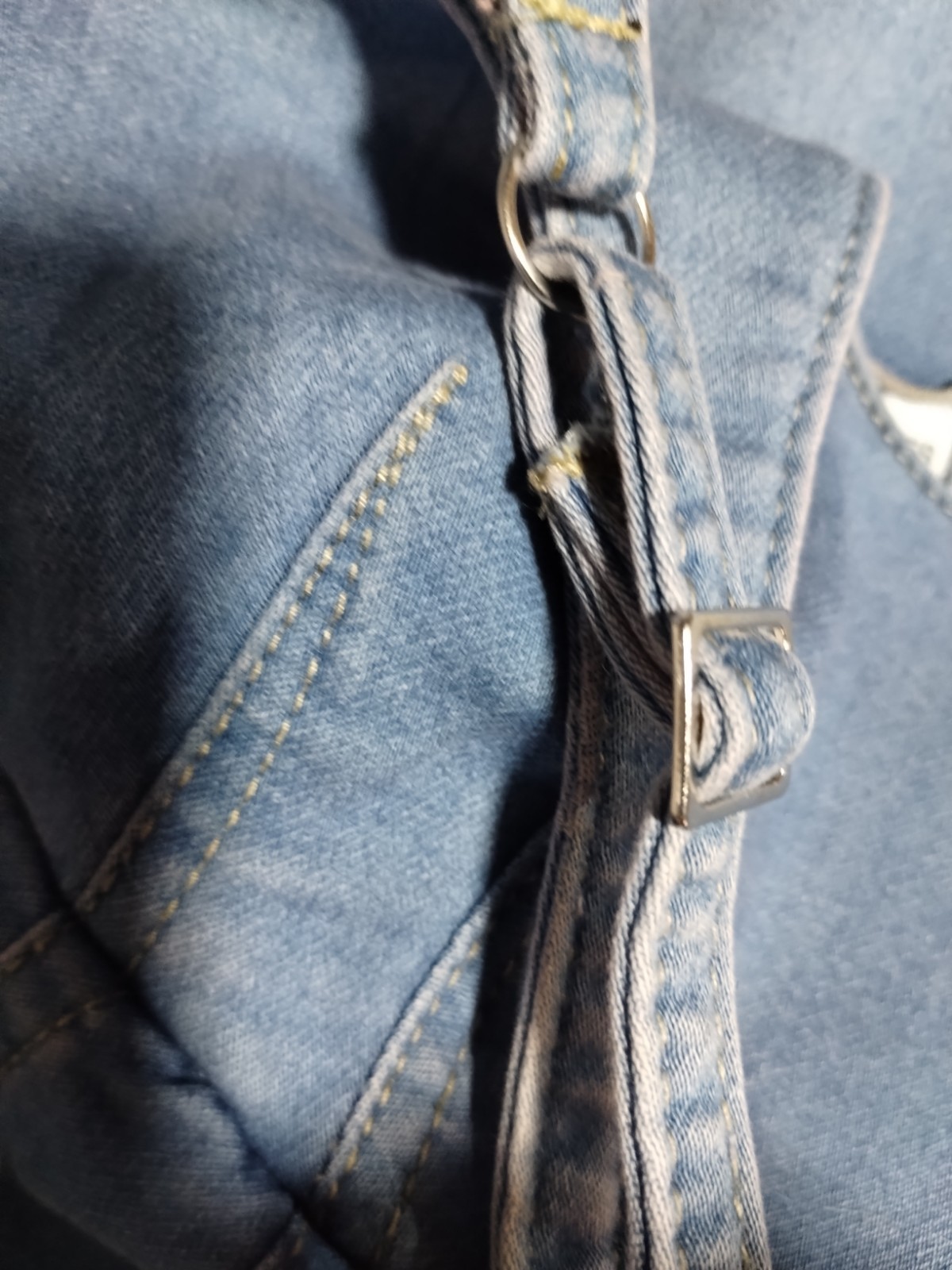 No Boundaries Denim Dress size 4-6 Adjustable Straps Zip Closure Stretch