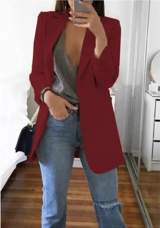 Blazer Relaxed Cardigan Coat Jacket Women *20% Long Oversized Suit Women’s OFF*