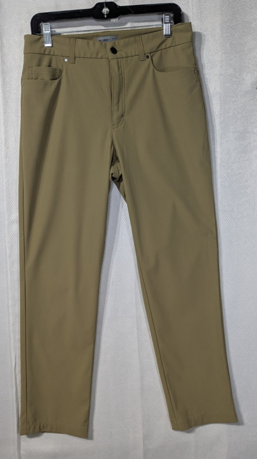 VRST Men’s Performance Pants 4 Pocket Taupe Stretch Size 32×30 Actual 32 x 29