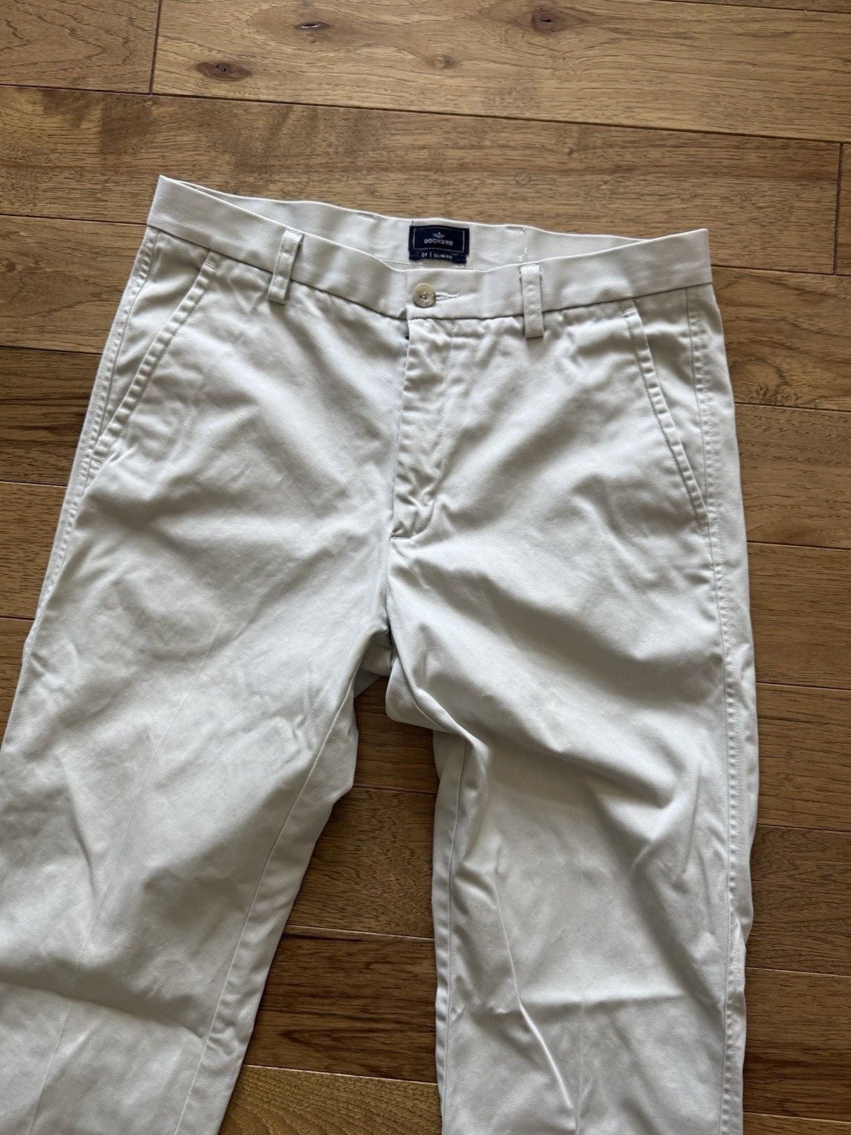 Dockers Mens Chino Pants 33×30 Khaki Pleated Relaxed Fit Classic Vintage 00s