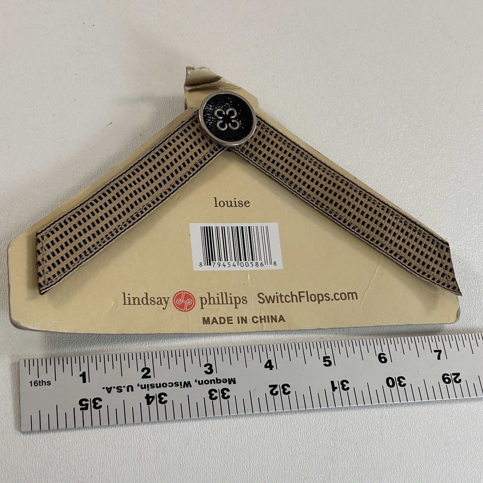Switch Flops MEDIUM Lindsay Phillips Interchangeable Straps Louise New Tan Black