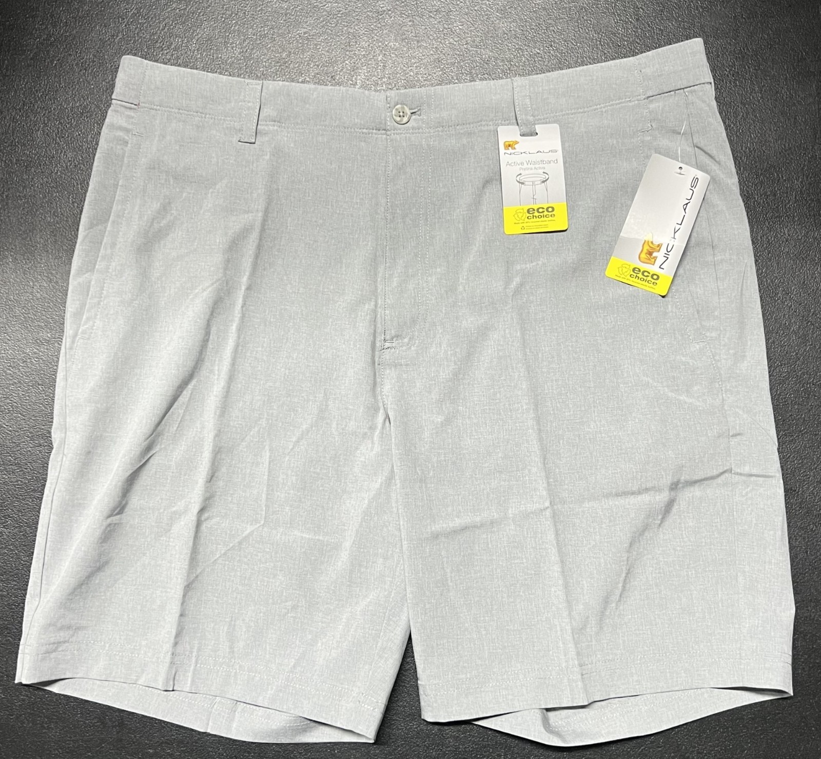 Nicklaus – Men’s – Light Gray – Eco Choice Moisture Wicking Golf Shorts- Size 38