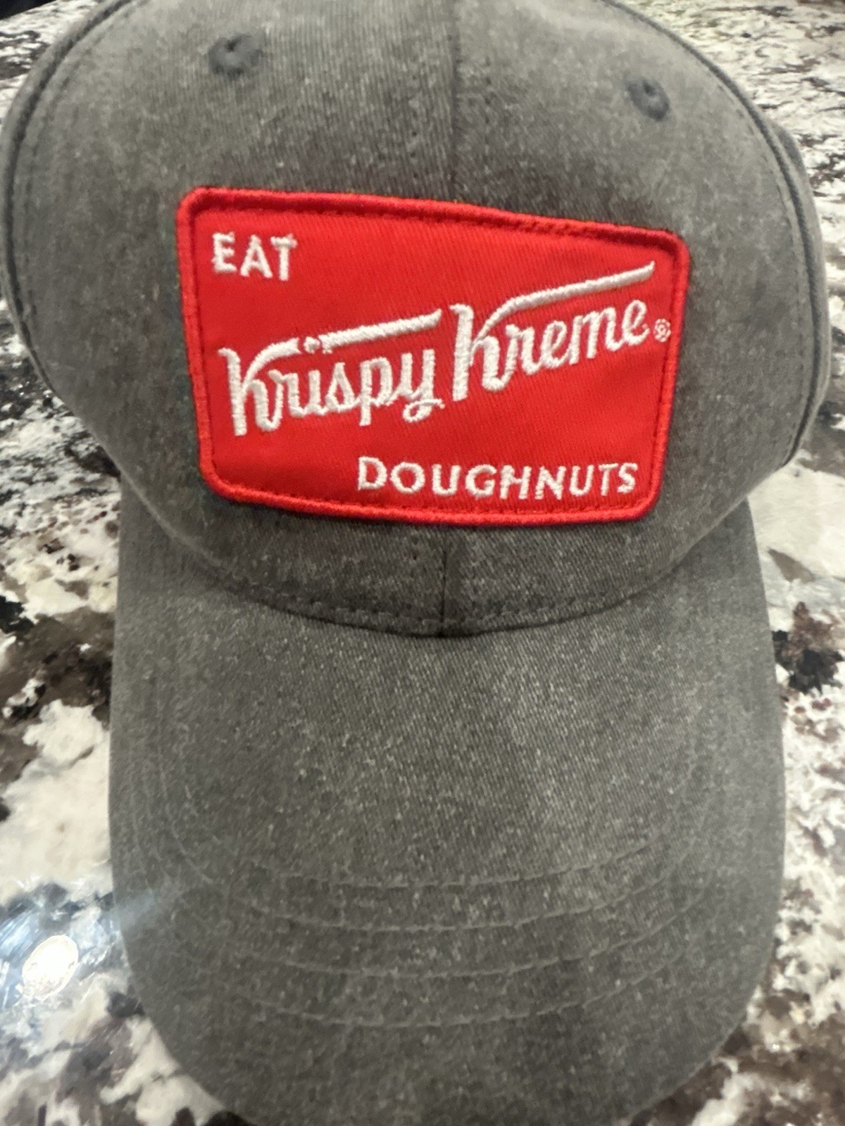Vintage Krispy Kreme Doughnuts Patch Hat Grey Washed Canvas hat