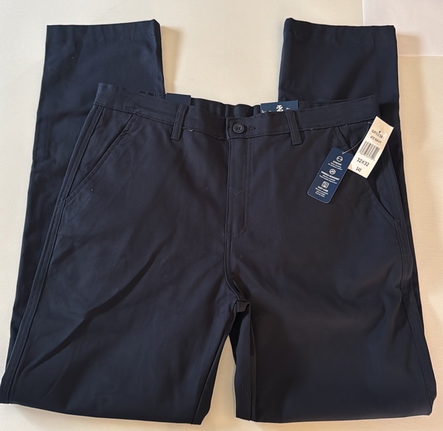Izod Chinos Mens 32 32 Navy Straight Fit