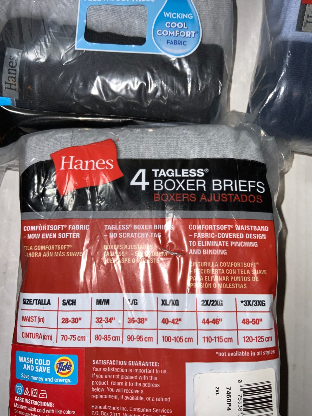Hanes COVERED BAND SMALL XL Cool Comfort Tagless Boxer Briefs wicking 4-5 pr