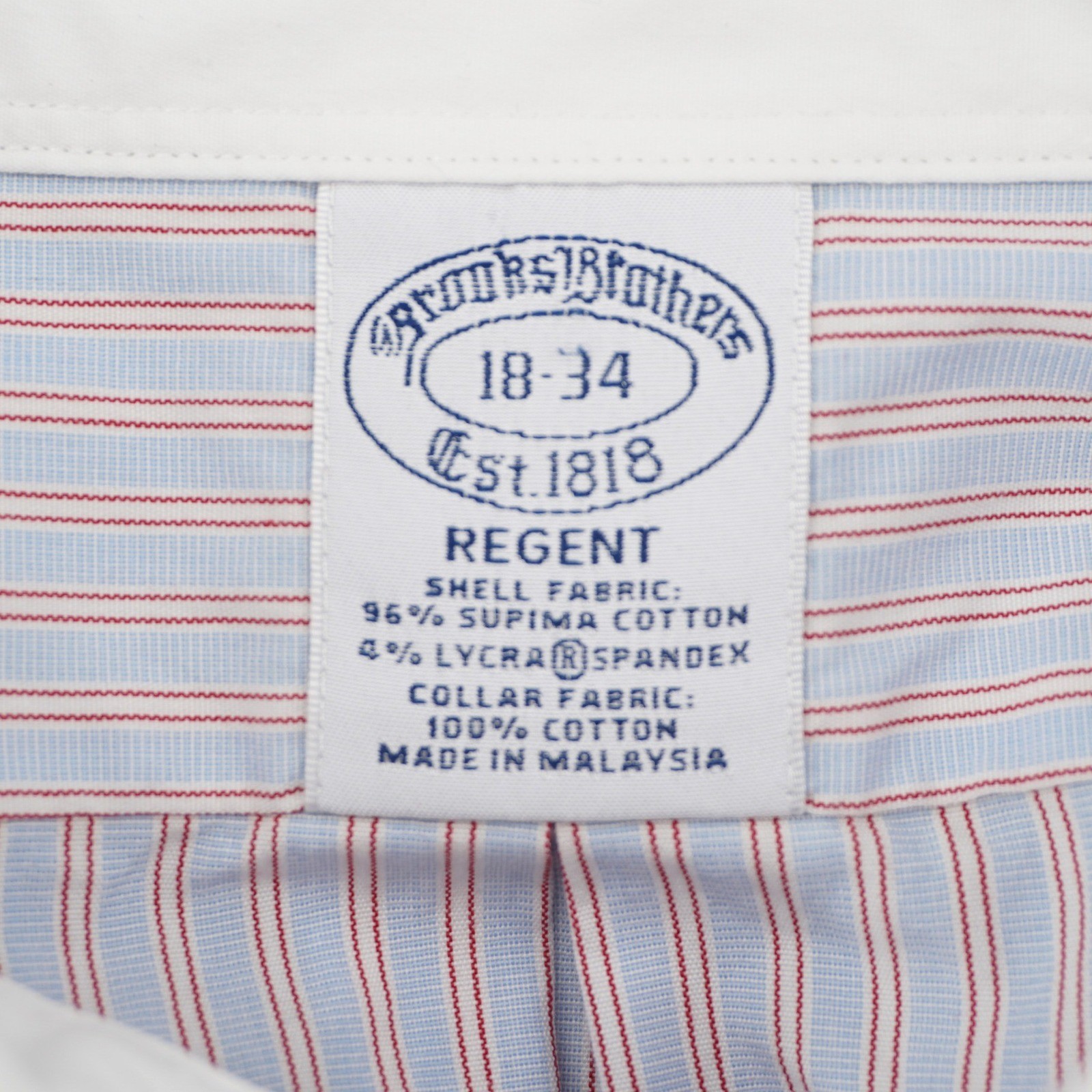 Brooks Brothers Regent Club Collar Shirt Men’s 18-34 Striped Supima Cotton