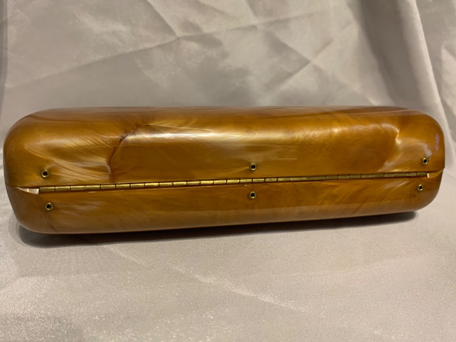 ART DECO Butterscotch TORTOISESHELL AMBER TONE BAKELITE LUCITE Clutch Purse