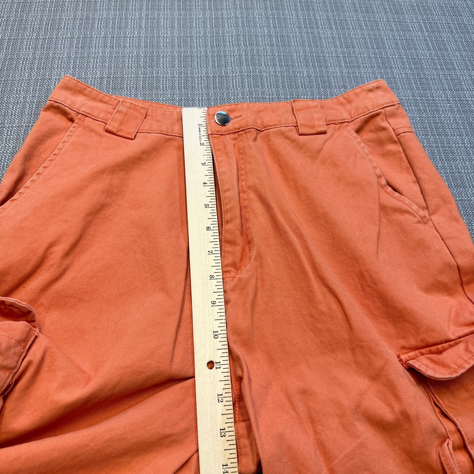 Orange Cargo Jogger Pants Womens Large Uility Parachute Y2K Skater Festival