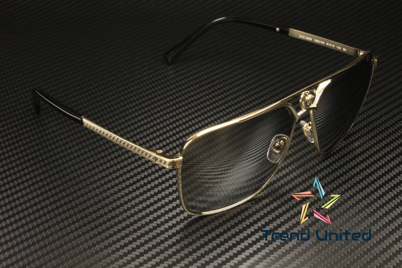 VERSACE VE2238 12526G Pale Gold Light Grey Mirror Silver 61 mm Men’s Sunglasses