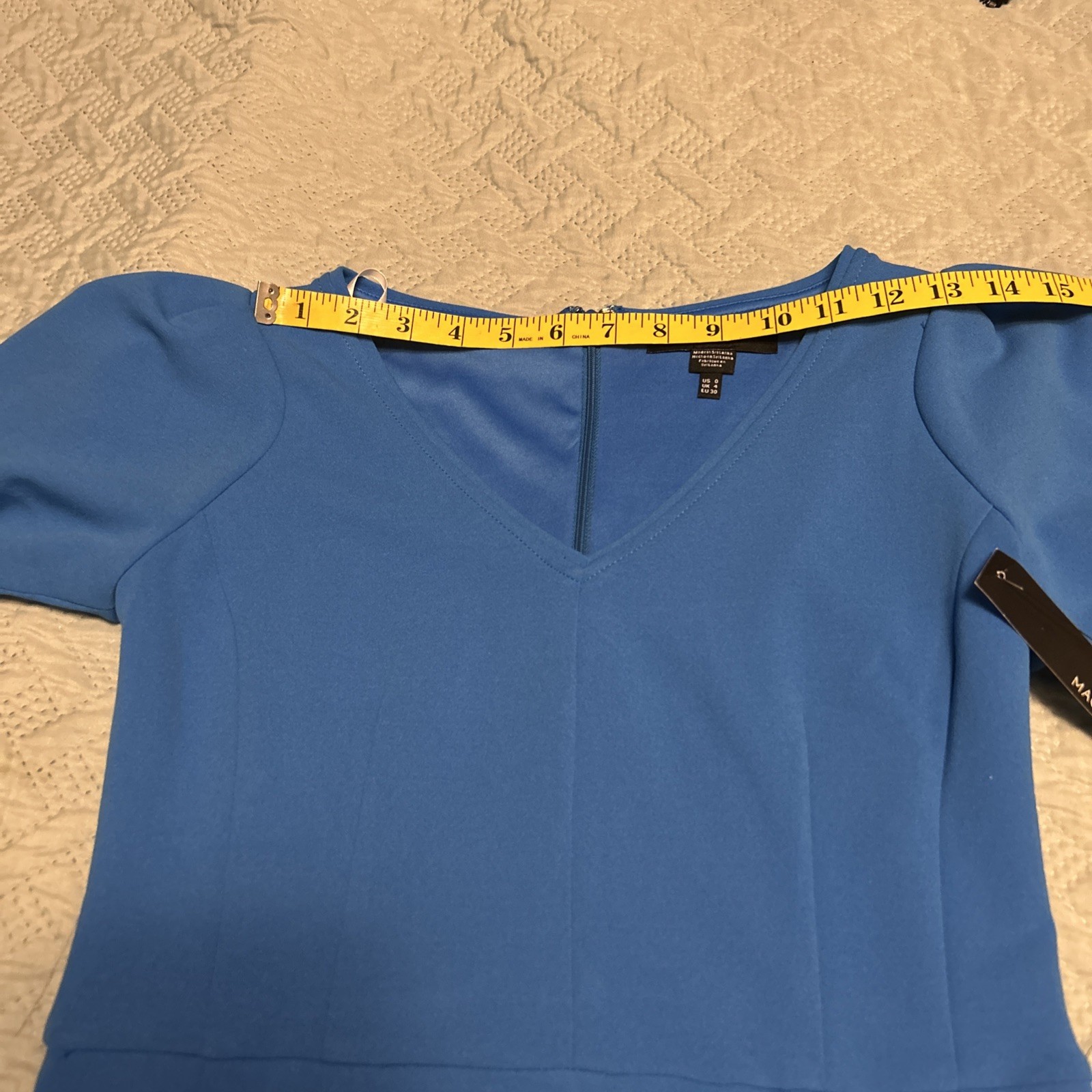Maggy London Blue Tie Neck ocean blue Dress RN 58142 NWT Women’s Size 0