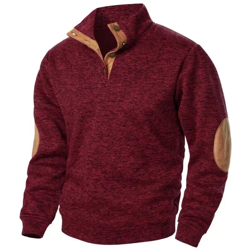 Men’s Long Sleeve Stand Collar Sweatshirt Casual Outdoor Streetwear Pullover
