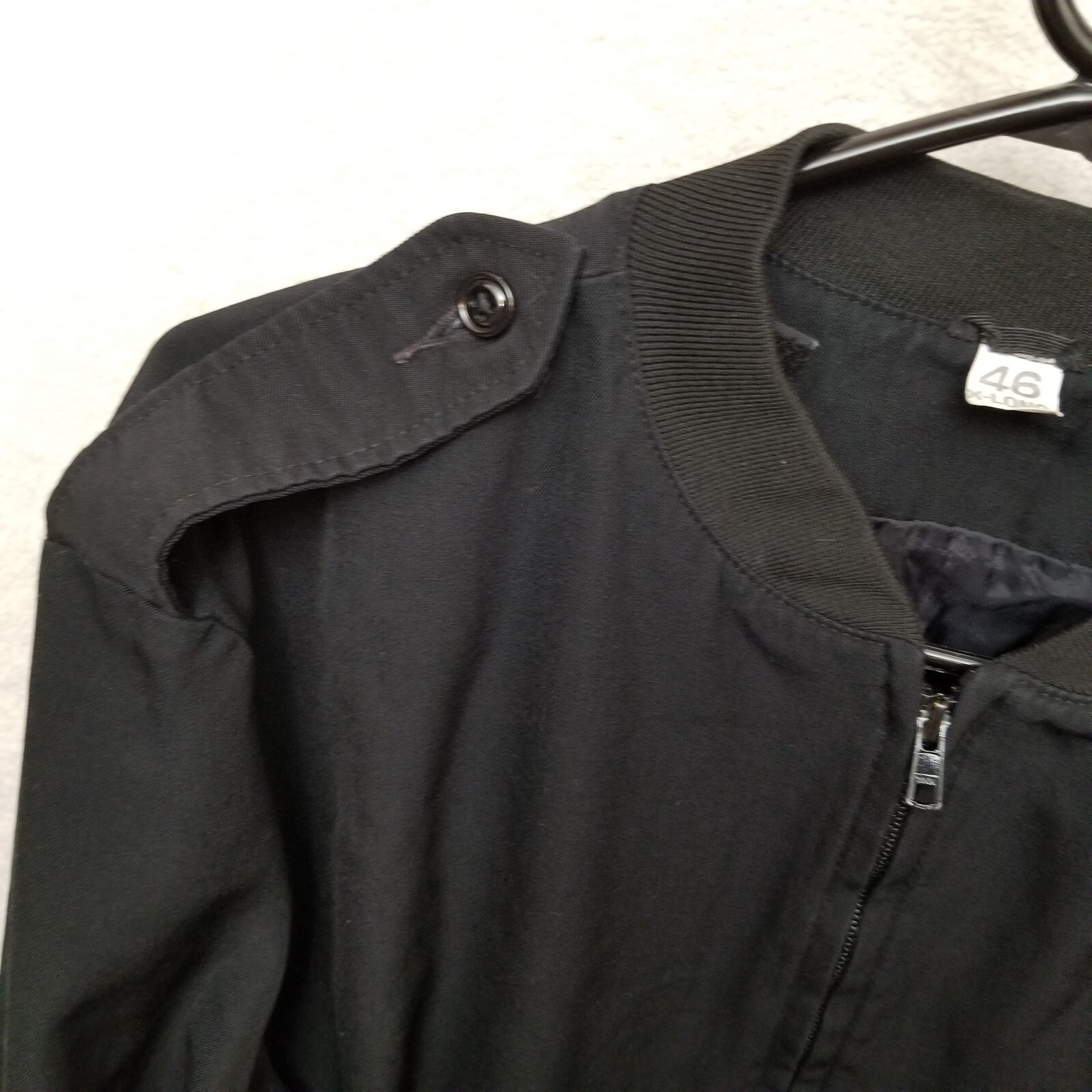 Neptune Garment Co Mens 46 Long Black Polyester Wool Full Zip Jacket
