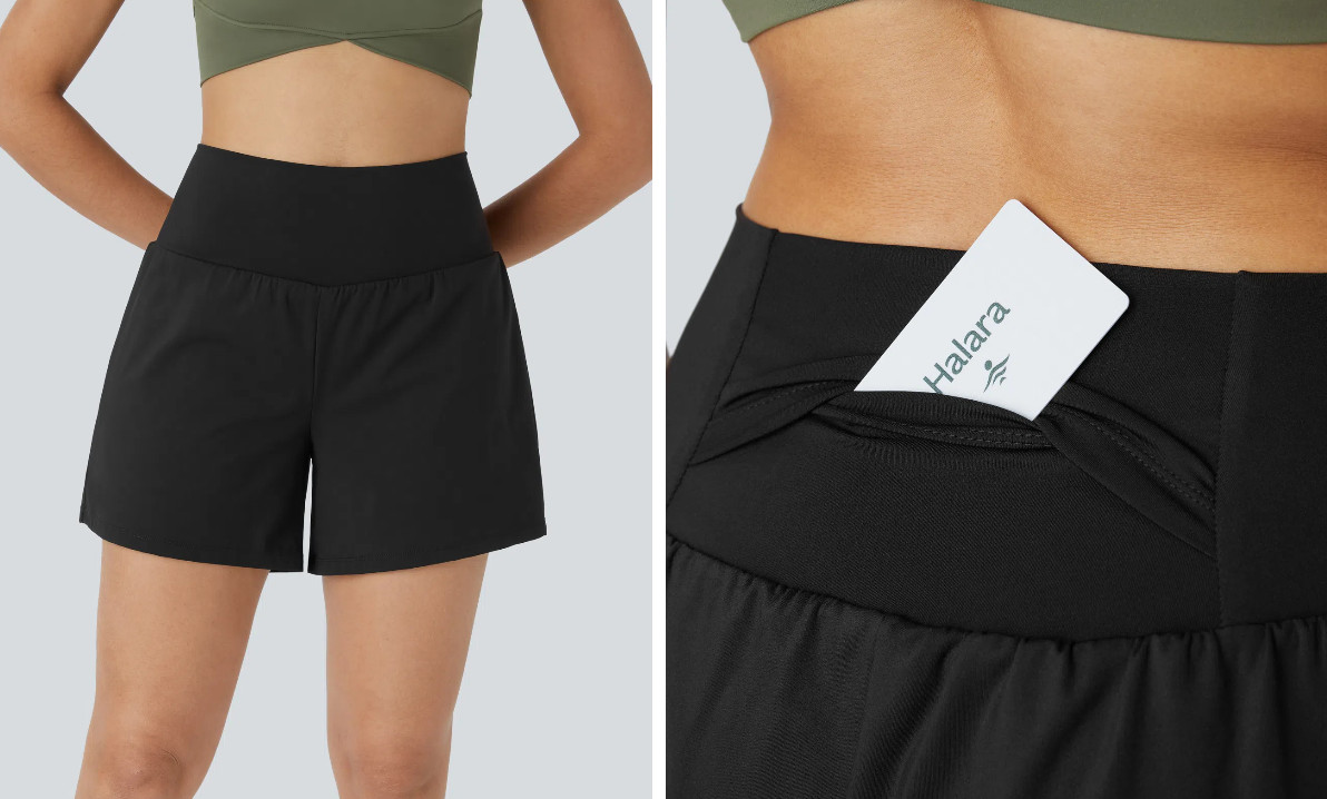 Halara SoftlyZero Airy Super High Waisted 2-in-1 Cool Touch Shorts XL 5” inch