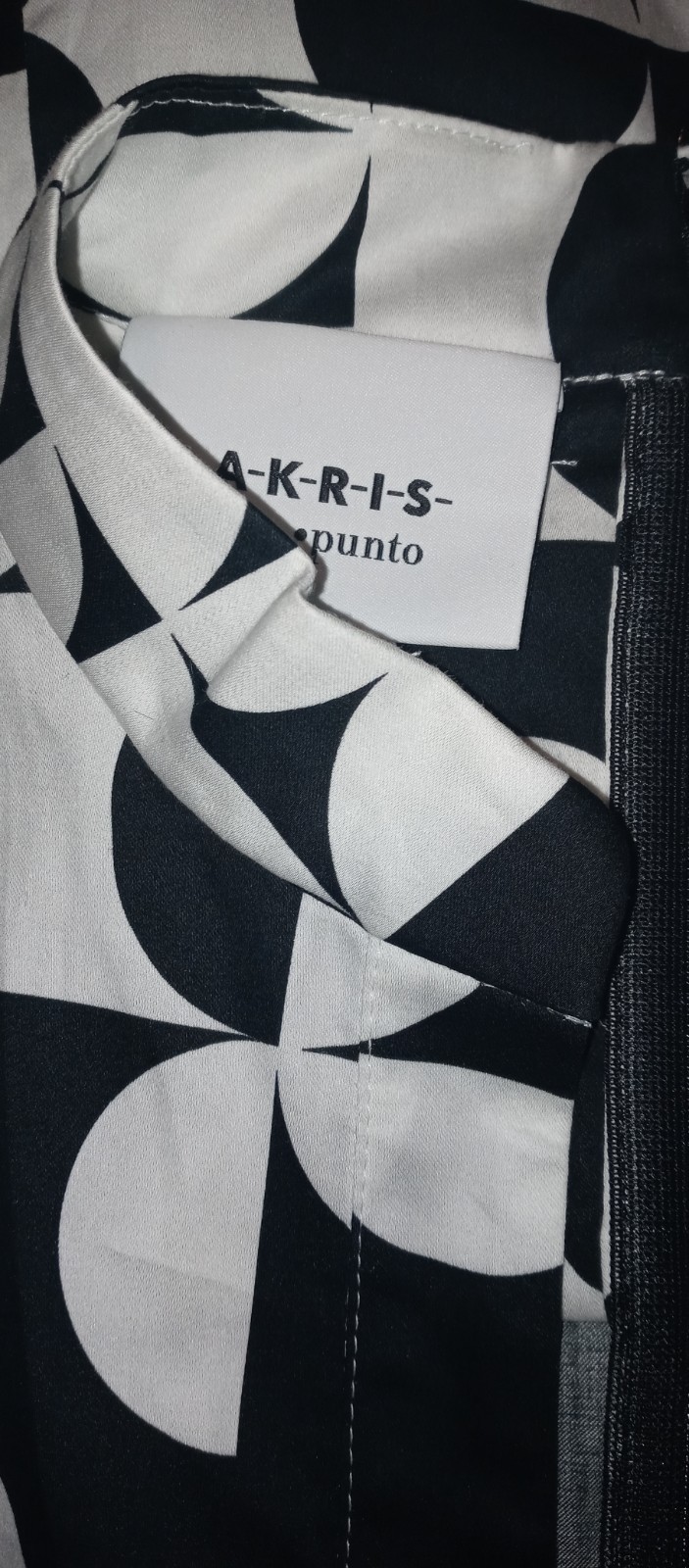 Akris Punto New Half Grid Circle Print Long Sleeve Shirtdress $1190 sz 6 US