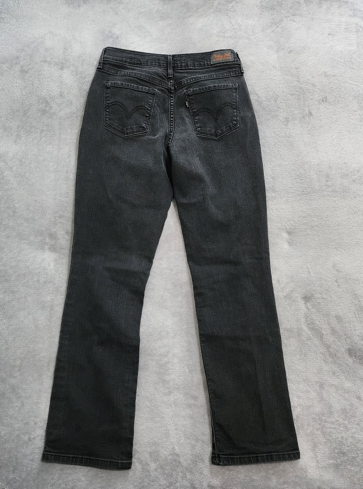 Levis 505 Jeans Womens Size 4 Straight Leg Fit 27×30 Black Denim Stretch Pants