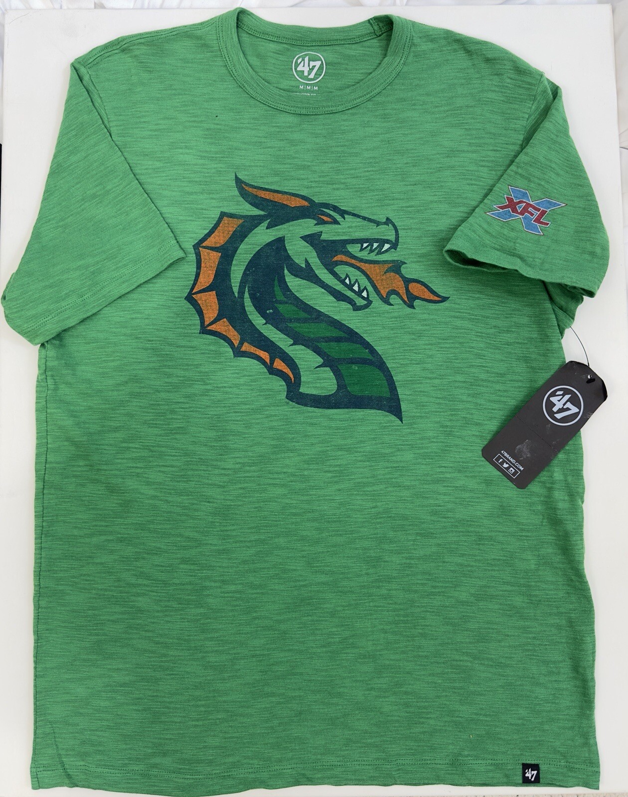 Seattle Dragon XFL Heather Green Short Sleeve T-Shirt 100% Cotton Medium NWT