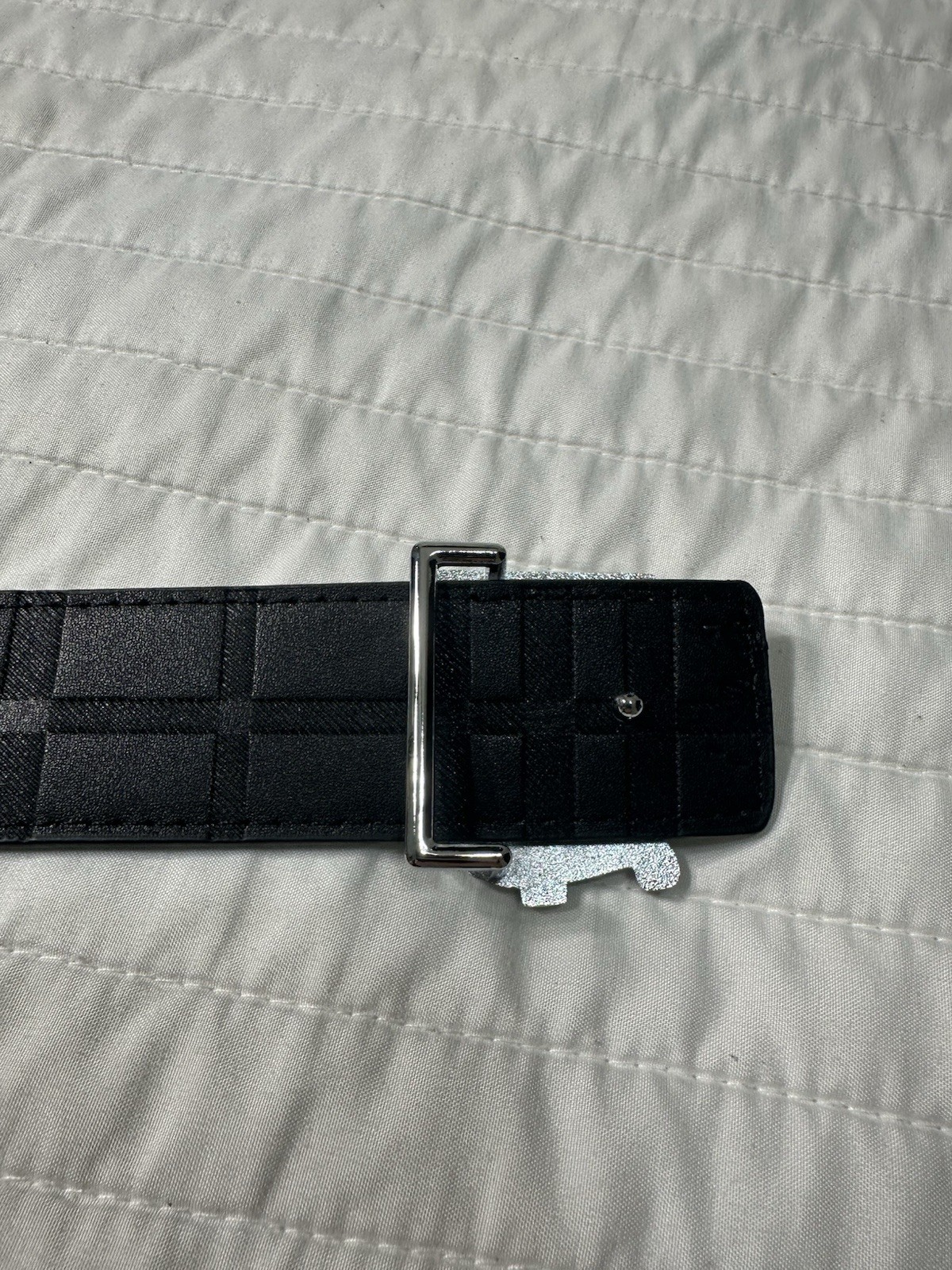Burberry Silver TB Buckle Belt