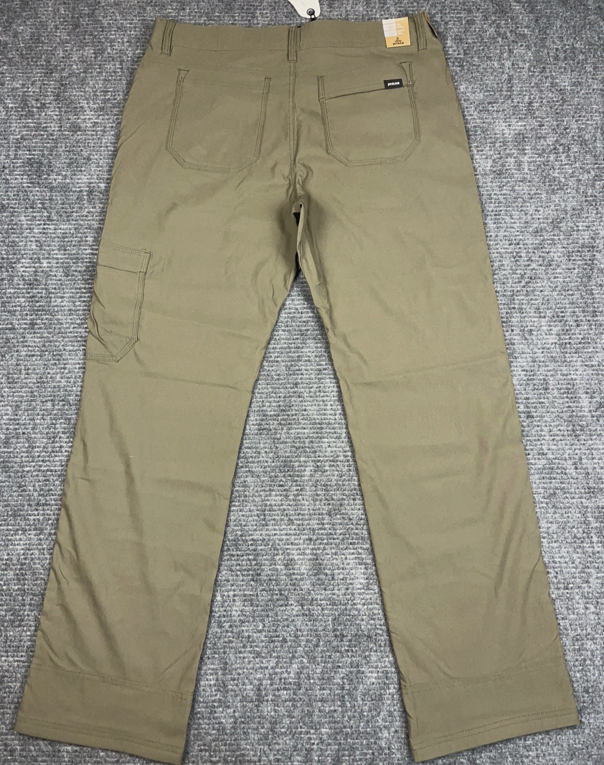 PrAna Stretch Zion Pant Green Men’s 35×32 Straight Fit Cargo Roll UP Olive NWT