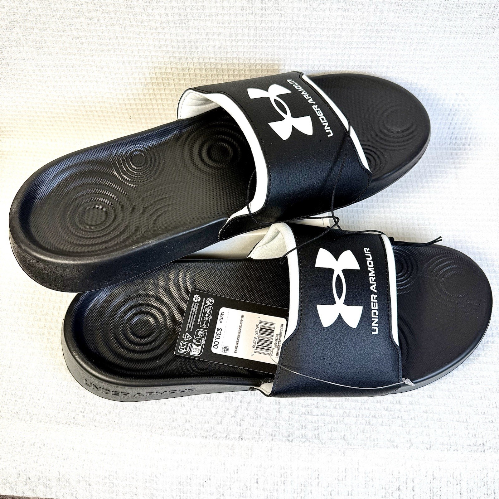 Under Armour Ignite Select Slide Sandal – Black / White Size 13 – NEW